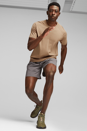 M RUN Men's Running Tee, Hazelnut, extralarge