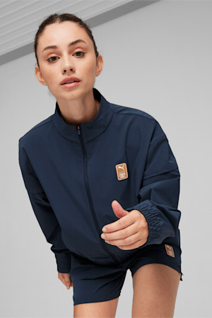 PUMA x First Mile Women's Running Jacket, Club Navy, extralarge-GBR