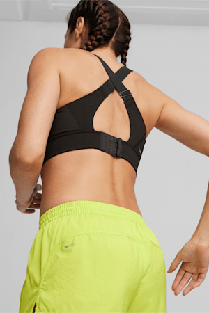 Puma Running First Mile high support sports bra in cream and grey - GREY