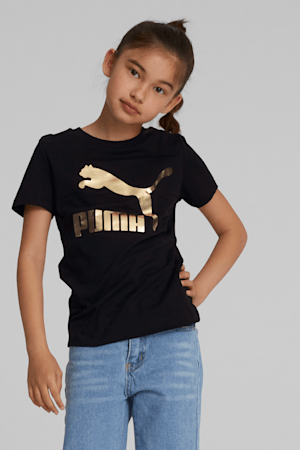 Classics Logo Girls' Tee, Puma Black, extralarge