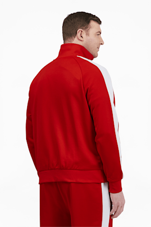 Iconic T7 Men's Track Jacket Big And Tall, High Risk Red-Puma White, extralarge