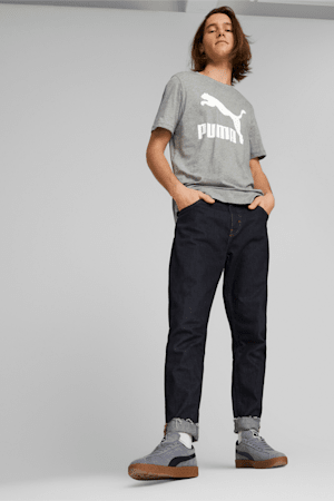 Classics Logo Men's Tee, Medium Gray Heather-Puma White, extralarge