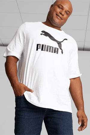 Classics Logo Men's Tee BT, Puma White-Puma Black, extralarge