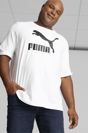 Classics Logo Men's Tee Big And Tall, Puma White-Puma Black, extralarge