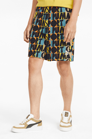 Hill Camp Printed Men's Shorts, Puma Black, extralarge