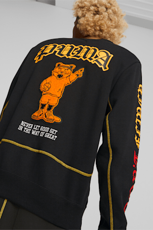 Dylan Crew Neck Men's Basketball Sweatshirt, Puma Black, extralarge