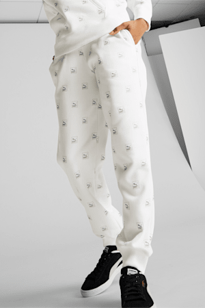 Brand Love Women's Printed Sweatpants, Puma White, extralarge
