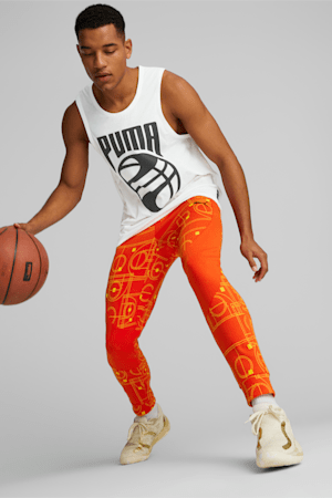 MVP Dime Basketball Pants Men, Warm Earth-Fresh Pear-AOP, extralarge