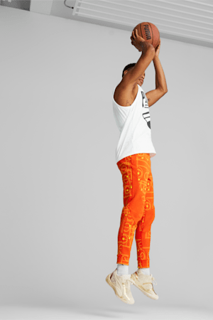 MVP Dime Basketball Pants Men, Warm Earth-Fresh Pear-AOP, extralarge