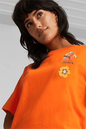 PUMA x LIBERTY Women's Graphic Tee, Cayenne Pepper, extralarge