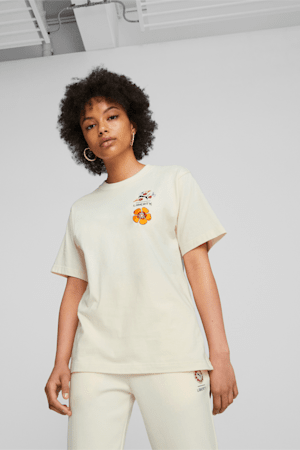 PUMA x LIBERTY Women's Graphic Tee, Pristine, extralarge