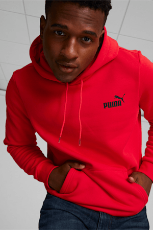 Essentials Small Logo Men's Hoodie, High Risk Red, extralarge