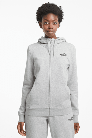 Essentials Full-Zip Hoodie Women, Light Gray Heather, extralarge-GBR