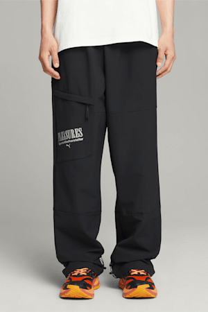 PUMA x PLEASURES Men's Cargo Pants, PUMA Black, extralarge-GBR