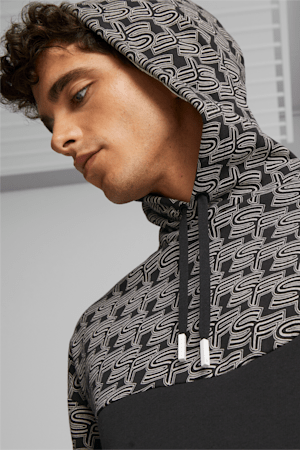 Chandail en molleton de sports motorisés Scuderia Ferrari Race Homme, PUMA Black-AOP, extralarge