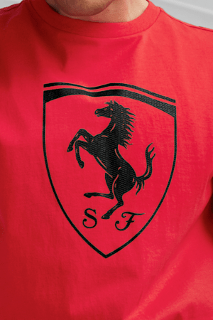 Scuderia Ferrari Race Big Shield Men's Motorsport Tee, Rosso Corsa, extralarge