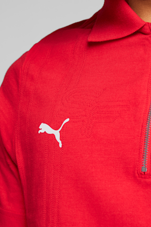 Chemise polo Scuderia Style Ferrari en jacquard, hommes, Rosso Corsa, extralarge