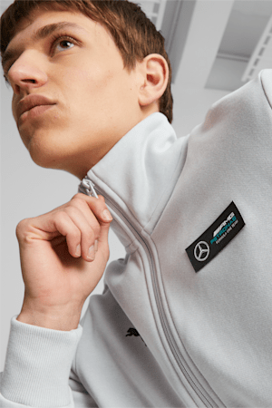 Mercedes-AMG PETRONAS Men's Motorsport Jacket, Mercedes Team Silver, extralarge