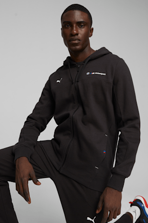BMW M Motorsport Men's Hooded Sweat Jacket, PUMA Black, extralarge