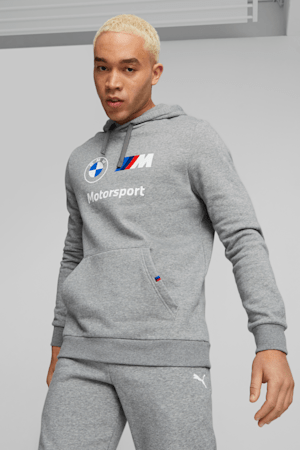 BMW M Motorsport Men's Fleece Hoodie, Medium Gray Heather, extralarge-GBR