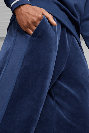 T7 Men's Velour Track Pants, Persian Blue, extralarge-GBR