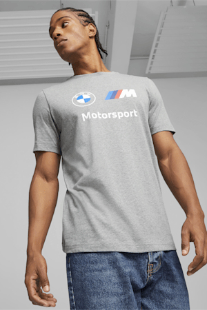 BMW M Motorsport ESS Logo Tee, Medium Gray Heather, extralarge-GBR