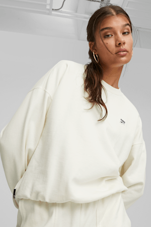 DOWNTOWN Women's Oversized Sweatshirt, Warm White, extralarge
