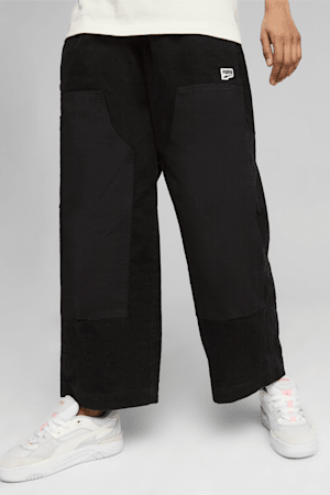PUMA Womens Midweight Drawstring Jogger Leggings with Side Pocket (Black XL)  
