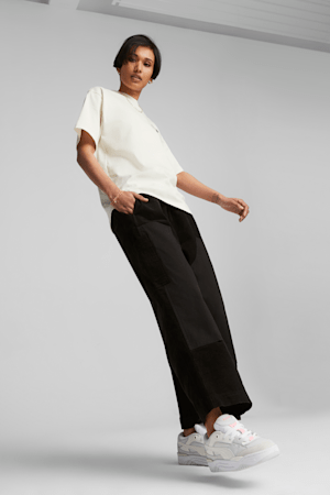 Pantalon en velours côtelé décontracté Downtown Femme, PUMA Black, extralarge