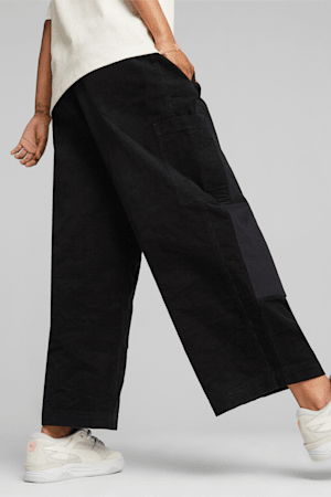 Pantalon en velours côtelé décontracté Downtown Femme, PUMA Black, extralarge