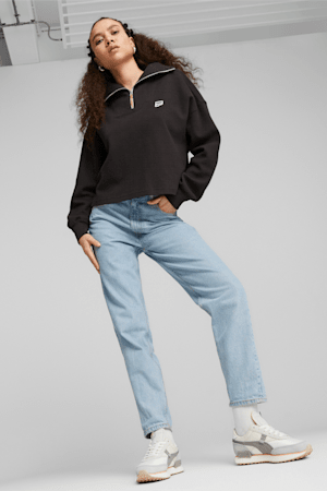 Chandail en molleton à demi-fermeture éclair DOWNTOWN Femme, PUMA Black, extralarge