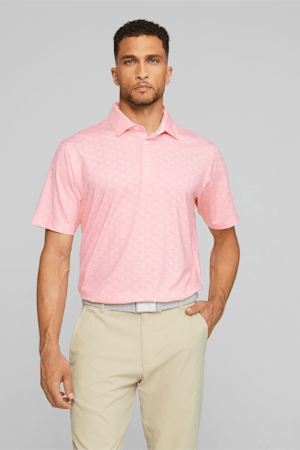 MATTR Palms Men's Golf Polo, Peach Smoothie-White Glow, extralarge-GBR