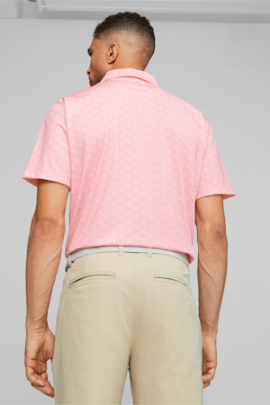 MATTR Palms Men's Golf Polo, Peach Smoothie-White Glow, extralarge-GBR