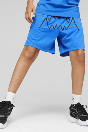 Basketball Jaws Big Kids' Boys' Shorts, Racing Blue, extralarge