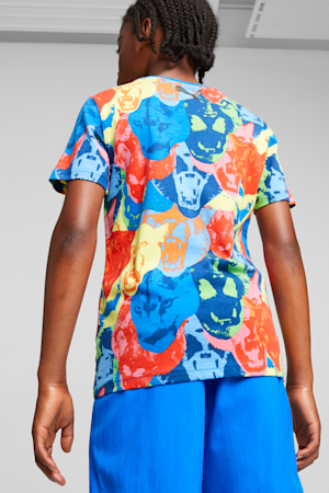 T-shirt imprimé de basketball, jeunes, PUMA Black, extralarge