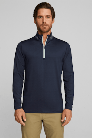 PUMA x LIBERTY Men's Golf Quarter-zip, Navy Blazer-Green Fog, extralarge-GBR