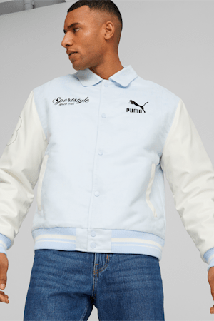 PUMA TEAM Men's Varsity Jacket, Icy Blue, extralarge-GBR