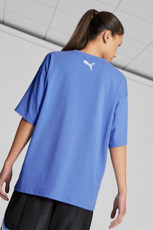 PUMA HOOPS x SKYLAR Culture Women's Basketball Tee, Blue Glimmer, extralarge