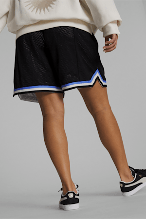 Skylar Hoops Culture Women's Basketball Shorts, Frosted Ivory-PUMA Black, extralarge-GBR