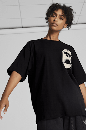 T-shirt SKYLAR Hoops Culture Femmes, PUMA Black, extralarge