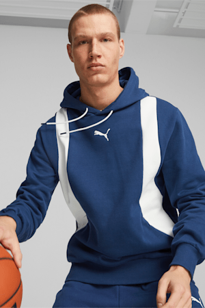 Blueprint Formstrip Men's Basketball Hoodie, Persian Blue-PUMA White, extralarge-GBR