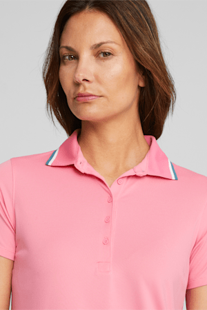 CLOUDSPUN Tipped Women's Golf Polo, Strawberry Burst-Bold Blue, extralarge-GBR