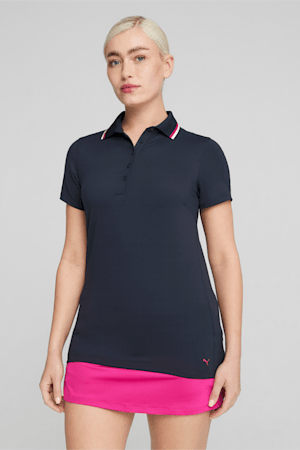 CLOUDSPUN Tipped Women's Golf Polo, Navy Blazer-Pinktastic, extralarge-GBR