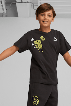T-shirt graphique PUMA x SPONGEBOB SQUAREPANTS Jeunes, PUMA Black, extralarge