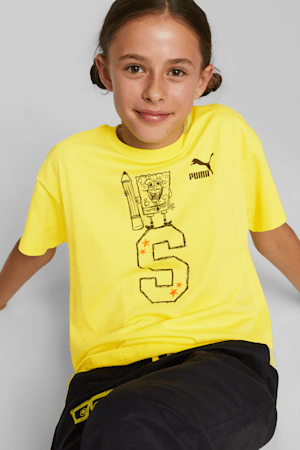 PUMA x SPONGEBOB SQUAREPANTS Kids' Graphic Tee, Lemon Meringue, extralarge