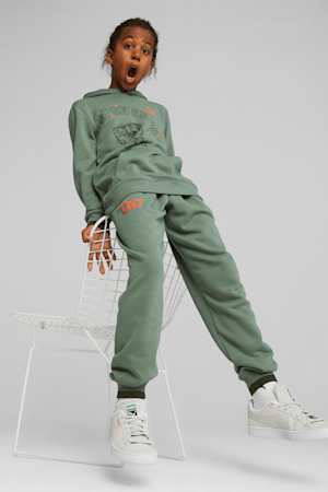PUMA x SPONGEBOB SQUAREPANTS Big Kids' Sweatpants, Eucalyptus, extralarge