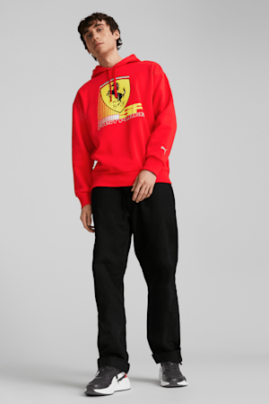 Chandail à capuchon de sports motorisés Scuderia Ferrari Race CBS, hommes, Rosso Corsa, extralarge