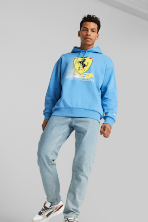 Chandail à capuchon de sports motorisés Scuderia Ferrari Race CBS, hommes, Regal Blue, extralarge