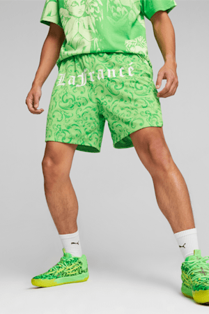 PUMA x LAMELO BALL LaFrancé Men's Shorts, Green Gecko-PUMA Green, extralarge