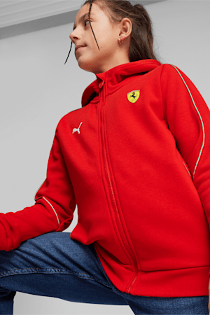 Scuderia Ferrari Race Youth Motorsport Hooded Sweat Jacket, Rosso Corsa, extralarge-GBR
